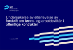 Undersøkelse av etterlevelse av forskrift om lønns-og arbeidsvilkår i offentlige kontrakter 